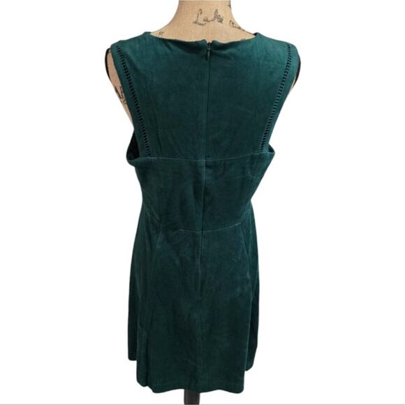 Gianni Bini Chic Green Velvet Sleeveless Sheath Skater Dress Size 10 - Picture 4 of 7